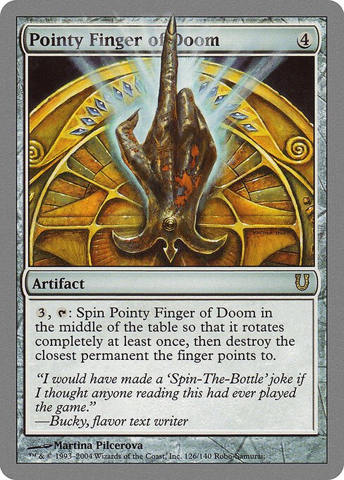Pointy Finger of Doom card from UNH #126