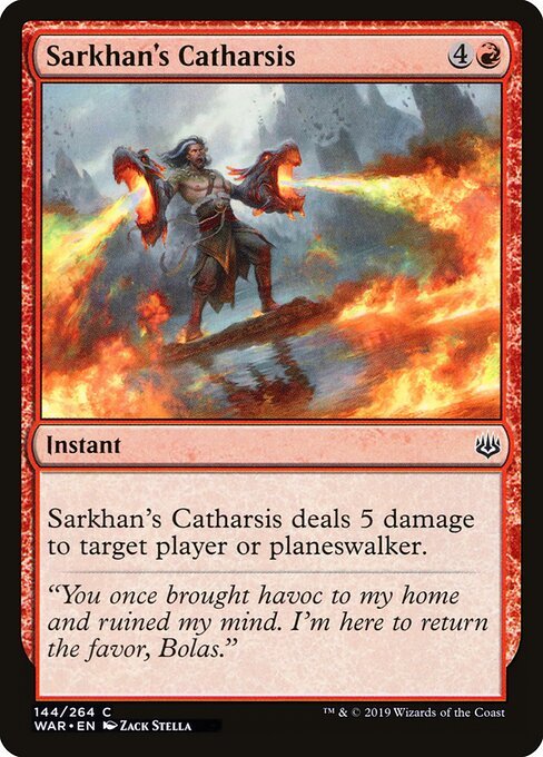 Sarkhan's Catharsis card from WAR #144