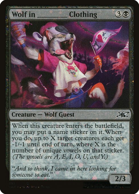Wolf in _______ Clothing card from UNF #381