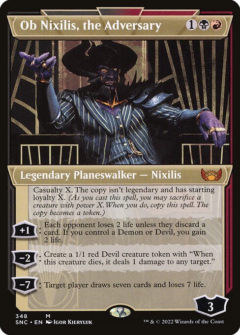 Ob Nixilis, the Adversary card from SNC #348