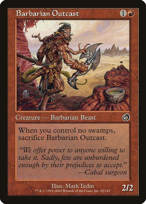 Barbarian Outcast card from TOR #92