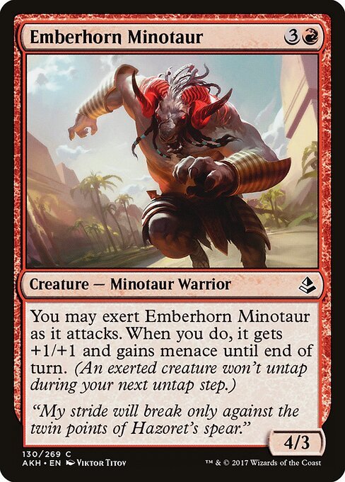 Emberhorn Minotaur card from AKH #130