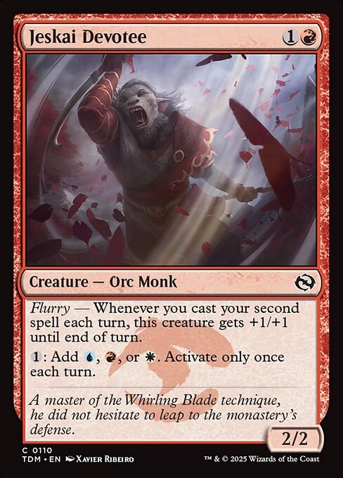 Jeskai Devotee card from TDM #110