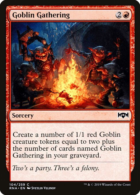 Goblin Gathering card from RNA #104