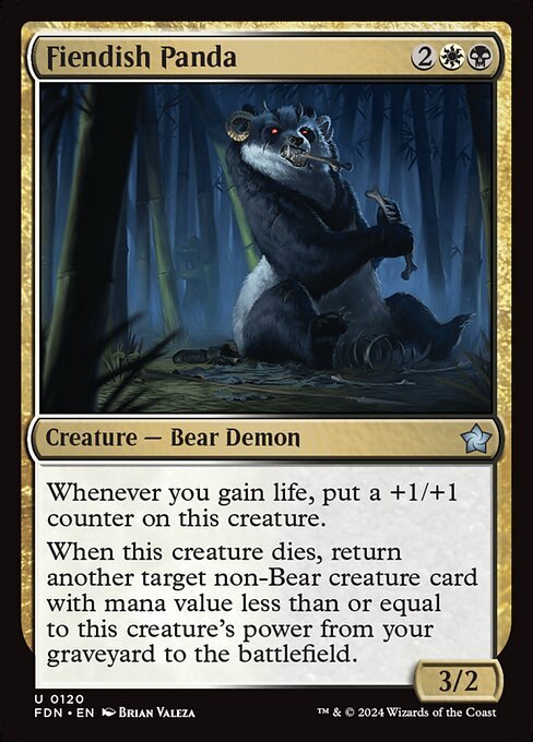 Fiendish Panda card from FDN #120