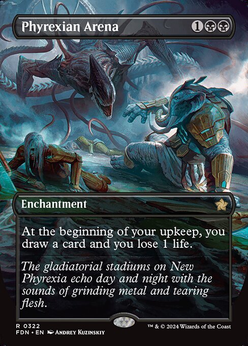Phyrexian Arena card from FDN #322