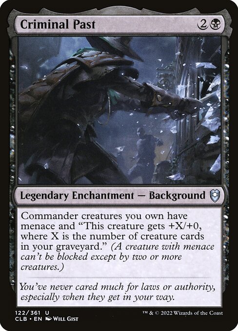 Criminal Past card from CLB #122