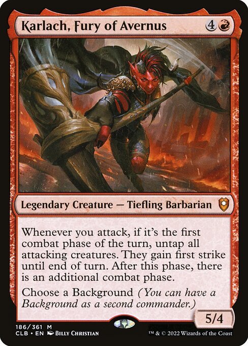 Karlach, Fury of Avernus card from CLB #186