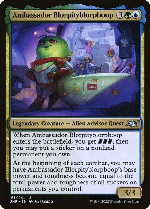 Ambassador Blorpityblorpboop card from UNF #161