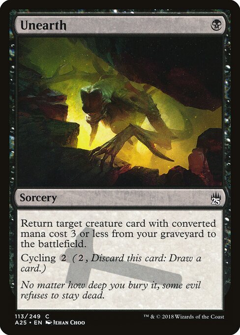 Unearth card from A25 #113