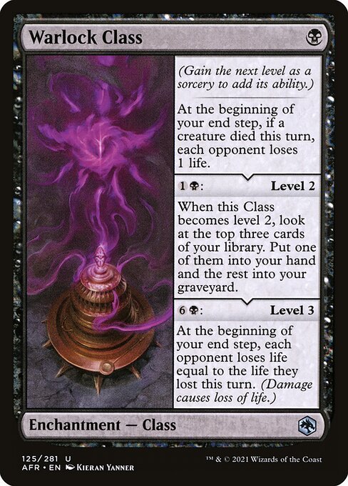 Warlock Class card from AFR #125