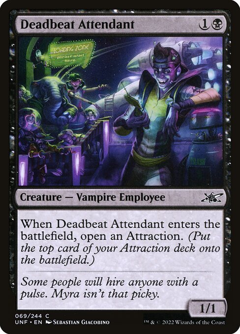 Deadbeat Attendant card from UNF #69