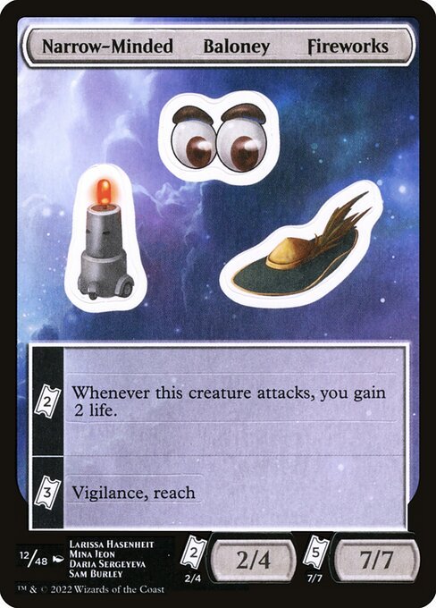 Narrow-Minded Baloney Fireworks card from SUNF #12