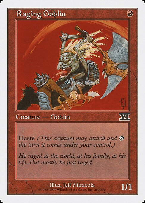 Raging Goblin card from 6ED #200