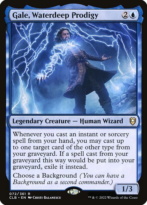 Gale, Waterdeep Prodigy card from CLB #72