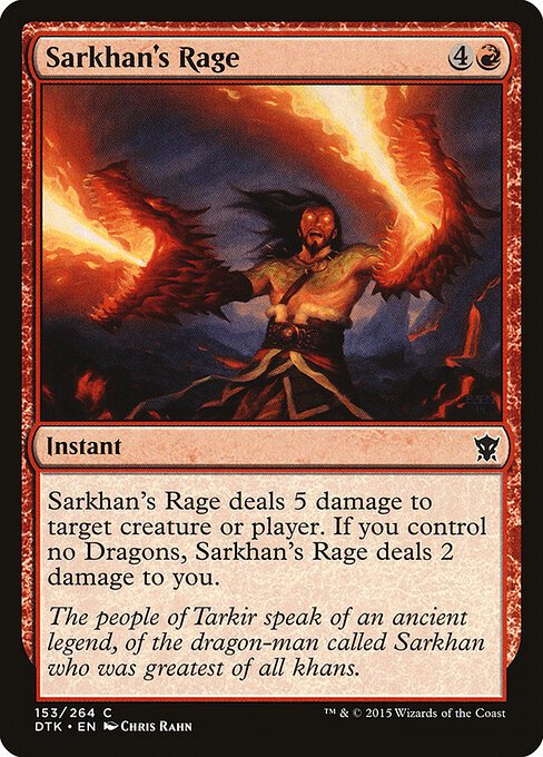 Sarkhan's Rage card from DTK #153