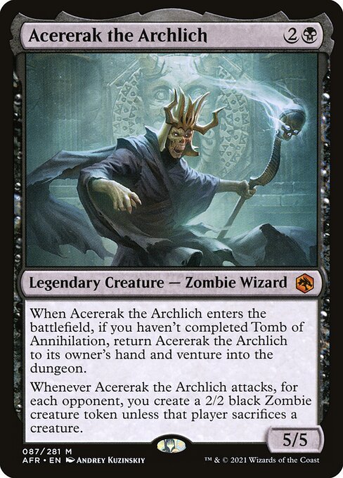Acererak the Archlich card from AFR #87