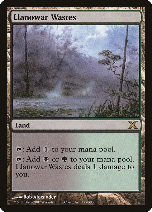 Llanowar Wastes card from 10E #355