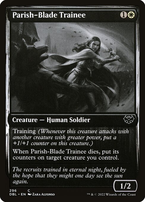 Parish-Blade Trainee card from DBL #296