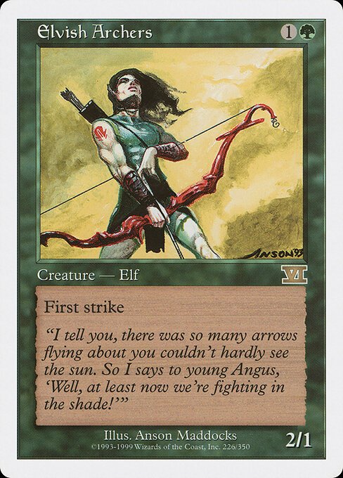 Elvish Archers card from 6ED #226