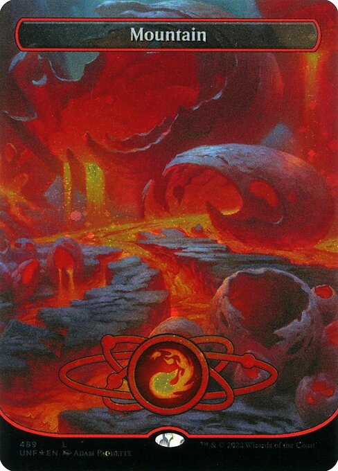 Mountain (489) (Borderless) (Galaxy Foil) card from UNF #489