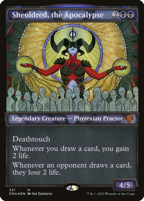 Sheoldred, the Apocalypse card from DMU #331