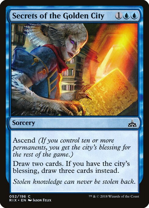 Secrets of the Golden City card from RIX #52