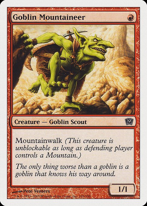 Goblin Mountaineer card from 9ED #193