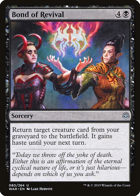 Bond of Revival card from WAR #80