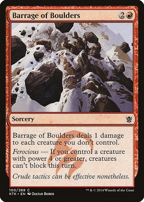 Barrage of Boulders card from KTK #100