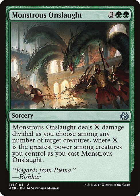 Monstrous Onslaught card from AER #116