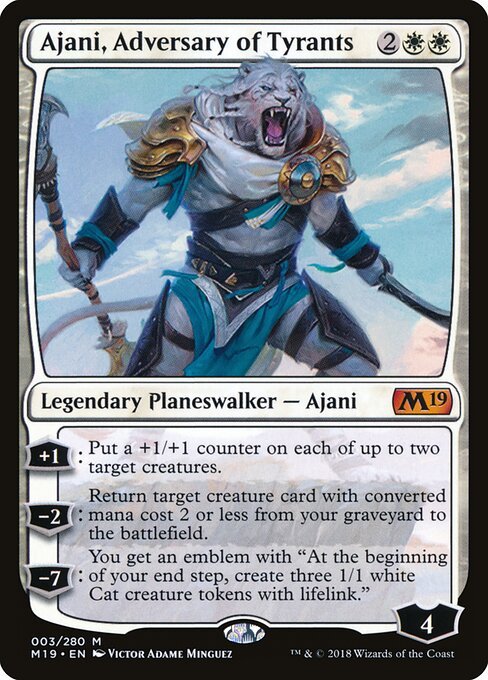 Ajani, Adversary of Tyrants card from M19 #3