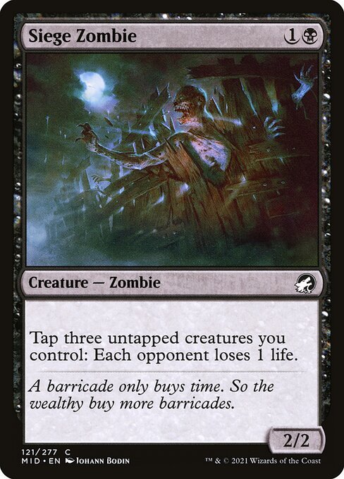 Siege Zombie card from MID #121