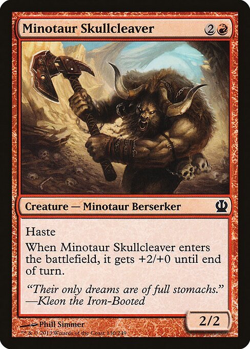 Minotaur Skullcleaver card from THS #130
