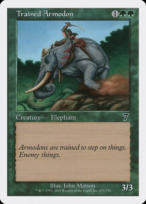 Trained Armodon card from 7ED #275