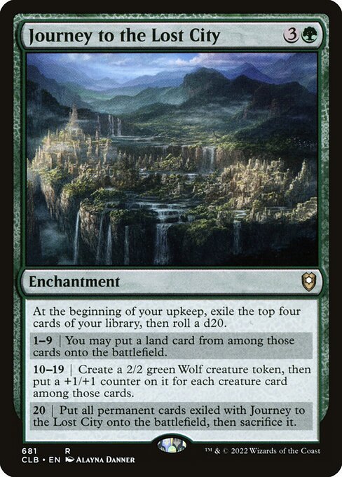 Journey to the Lost City card from CLB #681