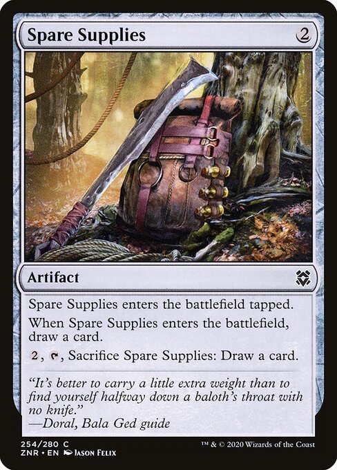 Spare Supplies card from ZNR #254