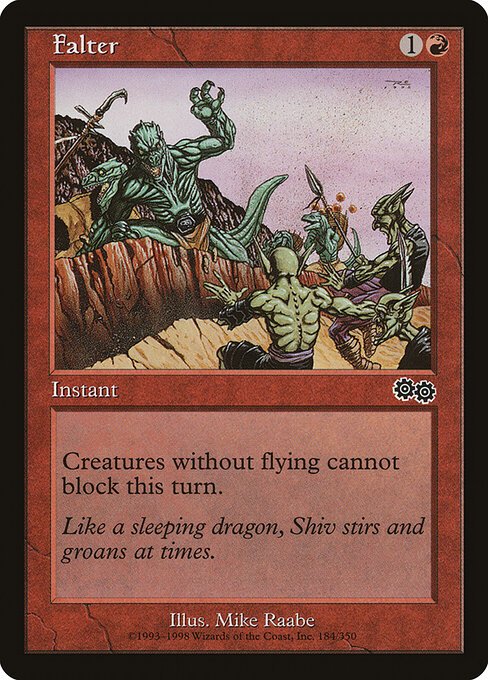 Falter card from USG #184