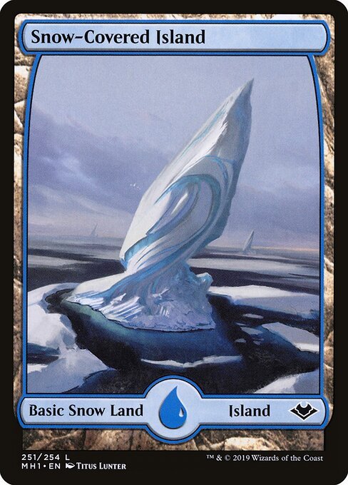 Snow-Covered Island card from MH1 #251