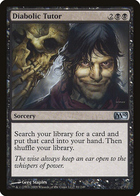 Diabolic Tutor card from M10 #91