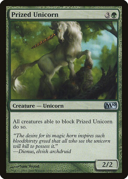 Prized Unicorn card from M10 #199