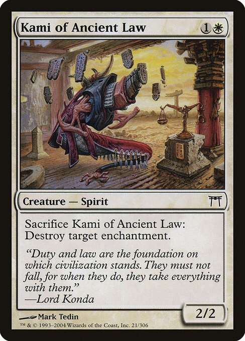 Kami of Ancient Law card from CHK #21