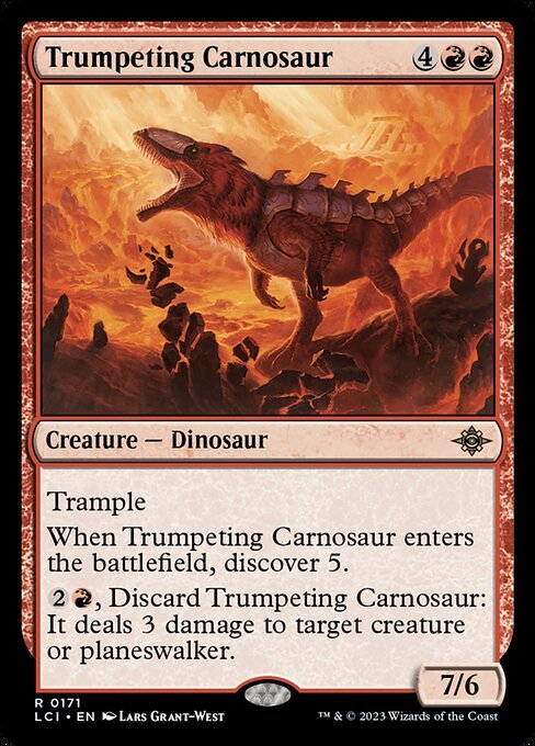 Trumpeting Carnosaur card from LCI #171