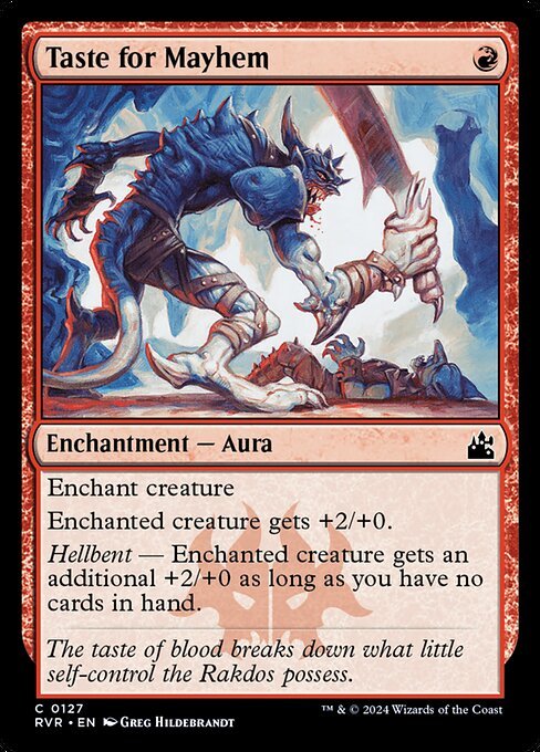 Taste for Mayhem card from RVR #127