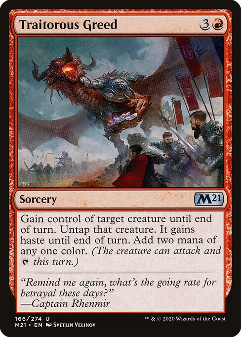 Traitorous Greed card from M21 #166