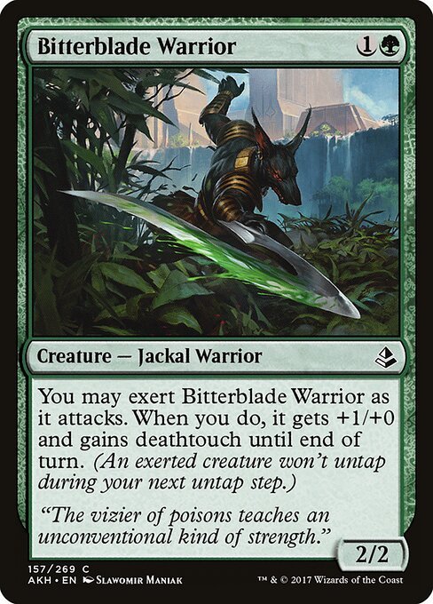 Bitterblade Warrior card from AKH #157