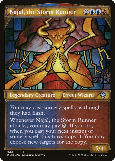 Najal, the Storm Runner card from DMU #348