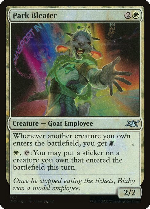 Park Bleater card from UNF #307