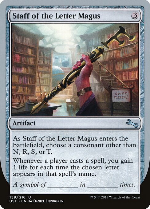 Staff of the Letter Magus card from UST #159