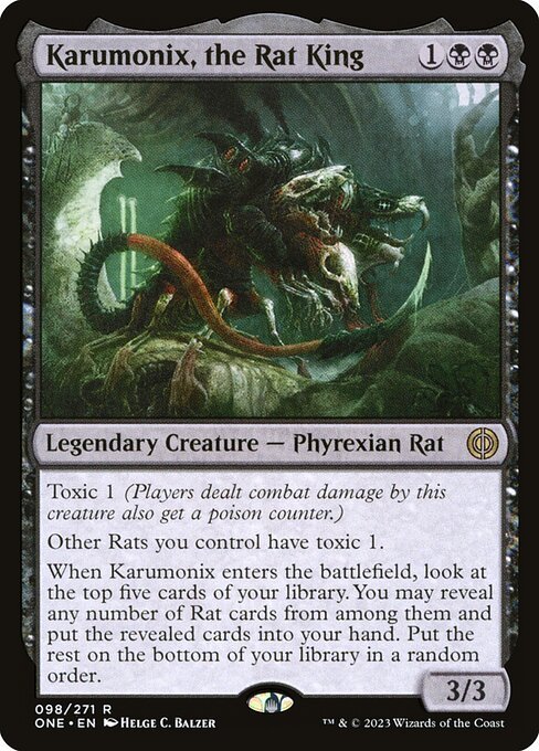 Karumonix, the Rat King card from ONE #98